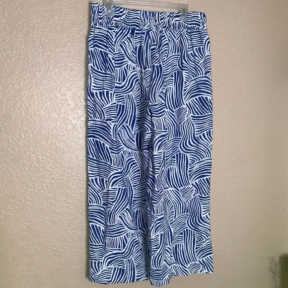 LOFT Beach Spiral 100% Linen Wide Leg Size L oversized set - Picture 6 of 9